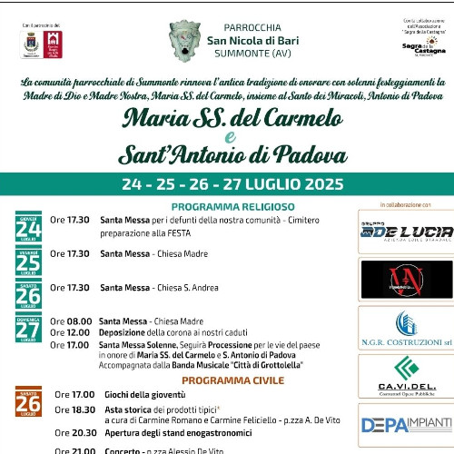 Festeggiamenti in onore di Maria SS. del Carmelo e Sant'Antonio di Padova